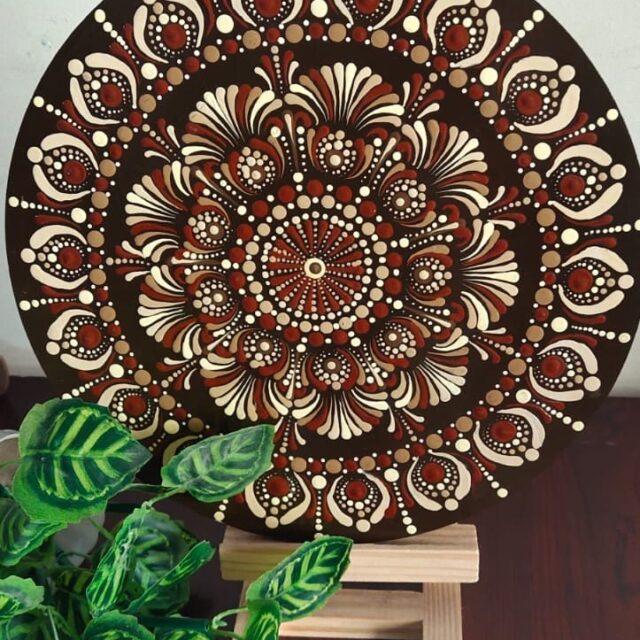 nk lm 05 brown floral mandala art 1