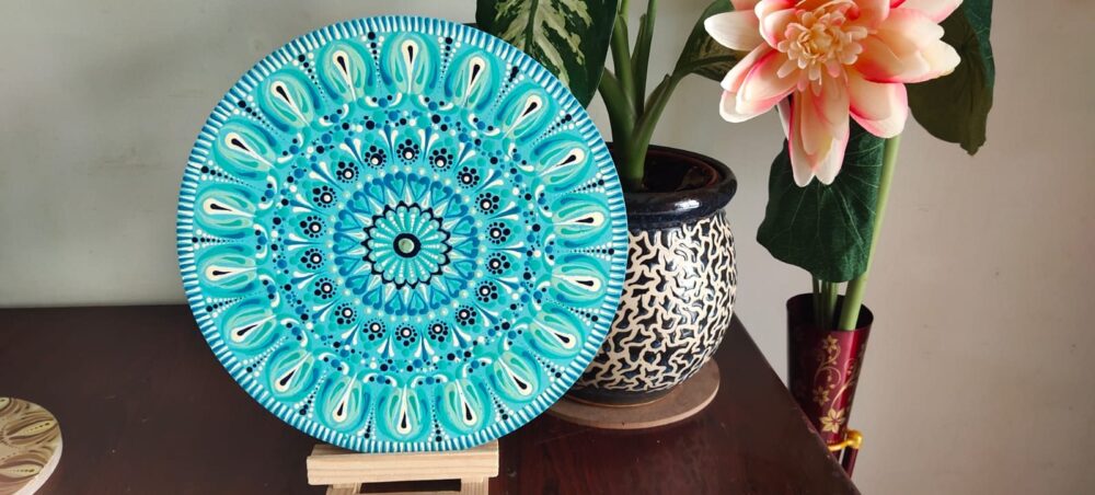 Turquoise Blue Mandala Art