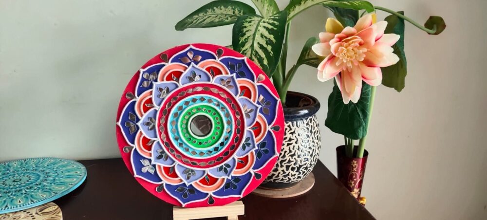 Vibrant Multicolor Mandala Lippan Art
