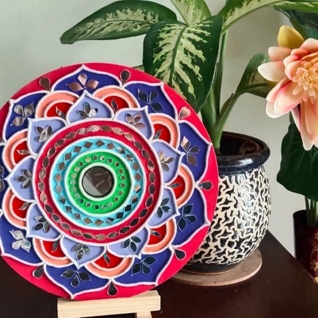 nk lm 07 vibrant multicolor mandala lippan art 1