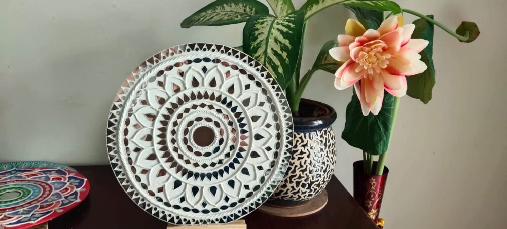 White Mandala Lippan Art