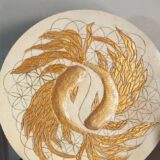 nk lm 09 gold fish mandala art wall decor 1