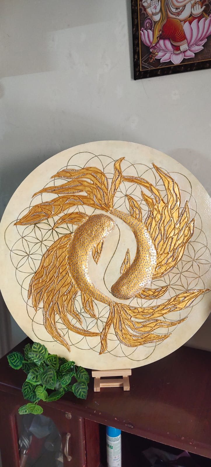 Gold Fish Mandala Art Wall Decor