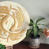 nk lm 09 gold fish mandala art wall decor 2