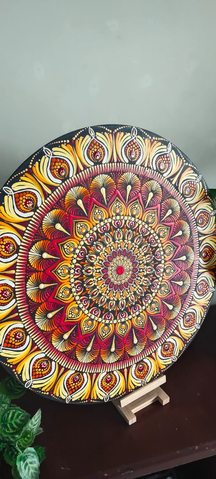 Golden Floral Mandala Art