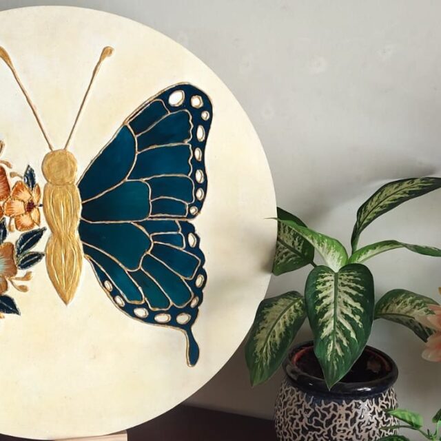 nk lm 13 butterfly floral lippan art wall decor 1