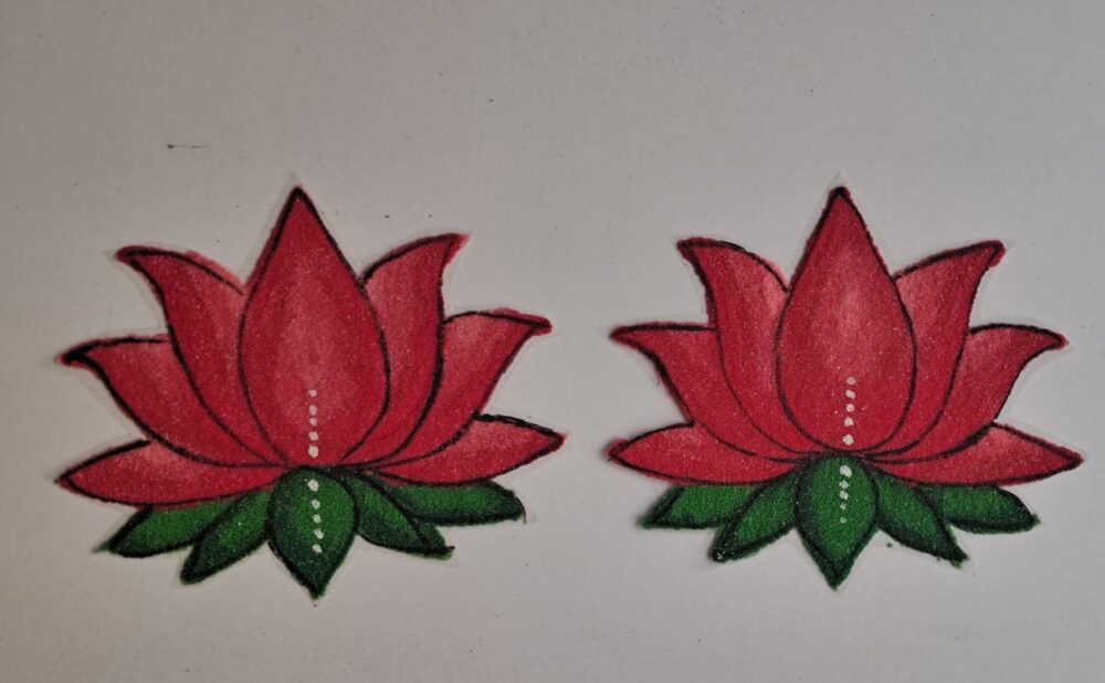 Traditional Lotus Flower Rangoli