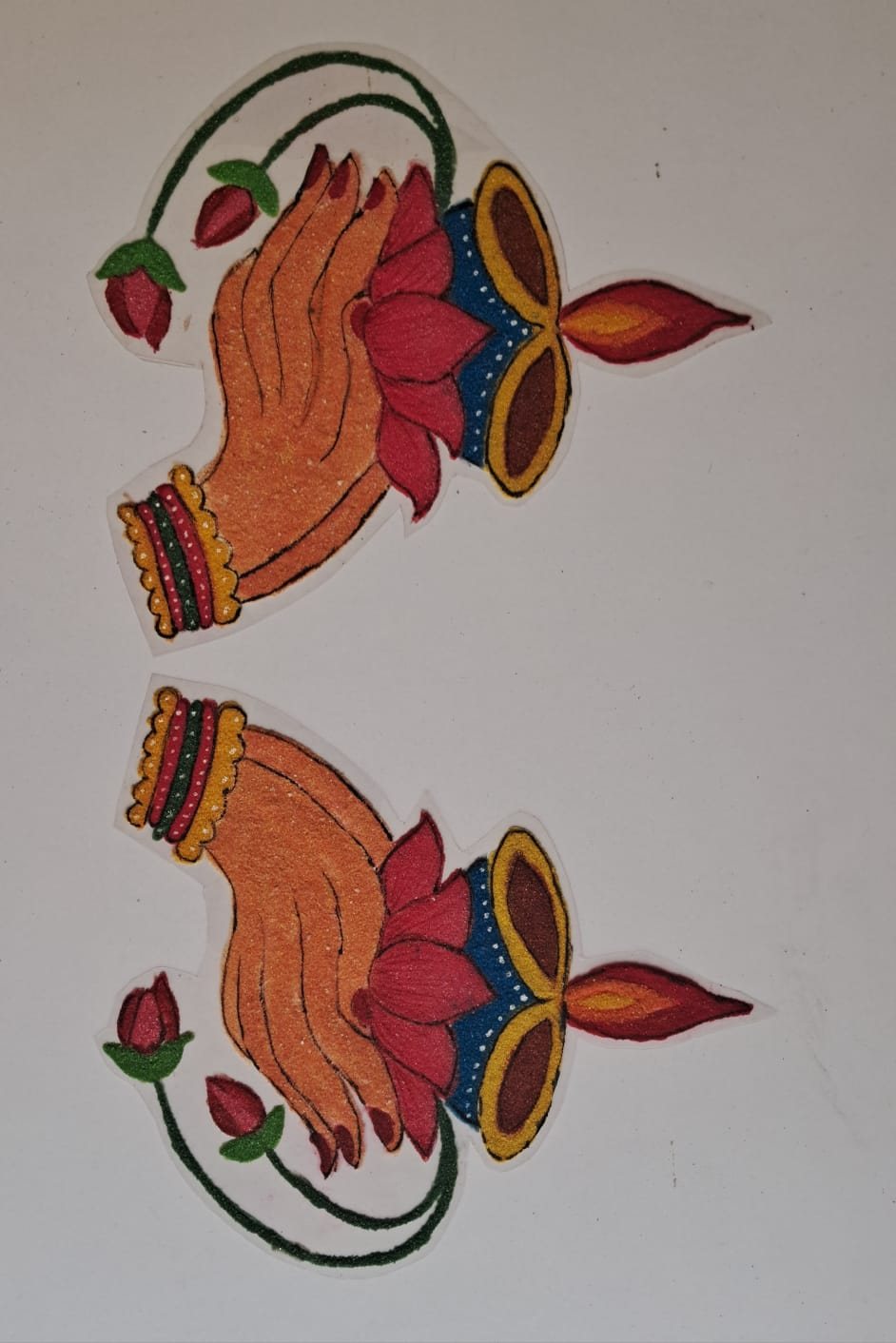 Hands Holding Lotus Diya