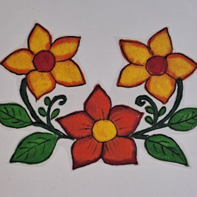 nk rr 06 decorative three flowers design 1