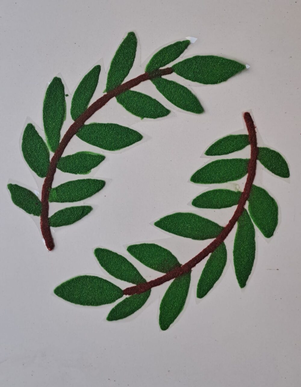 Minimal Green Leaves Rangoli