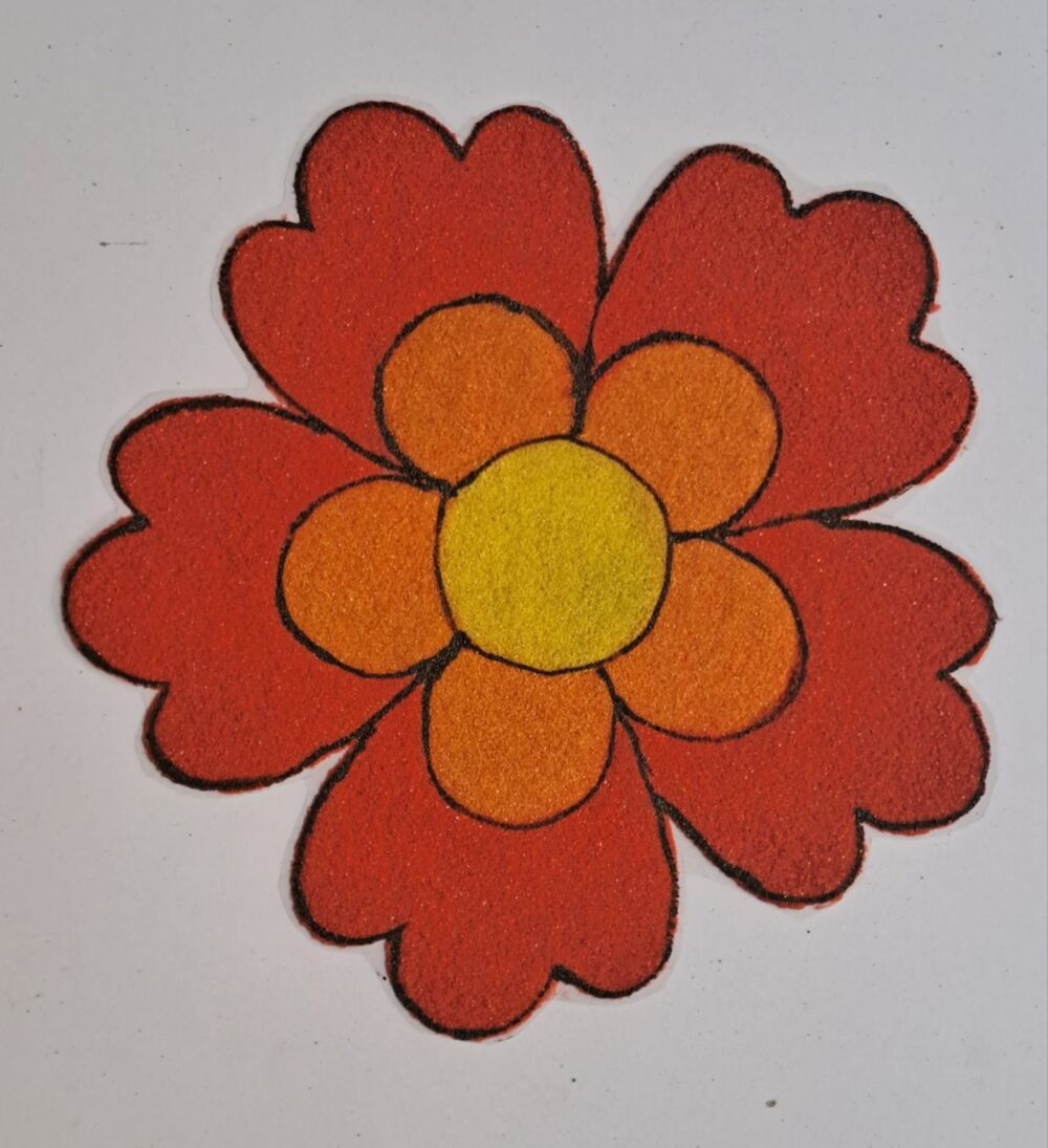 Vibrant Double Layer Flower Rangoli (L)