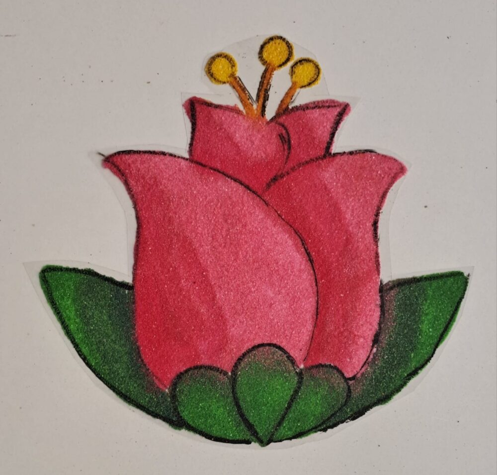 Classic Pink Rose Ready Rangoli