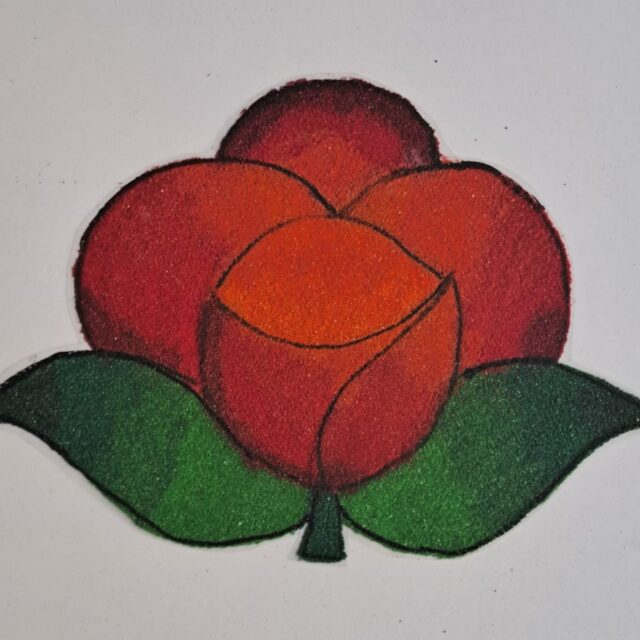 nk rr 15 classic red rose bud ready rangoli 1