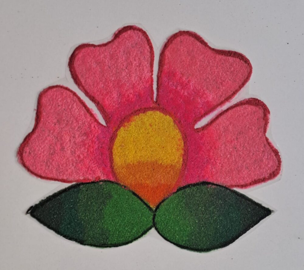 Minimal Pink Flower Ready Rangoli