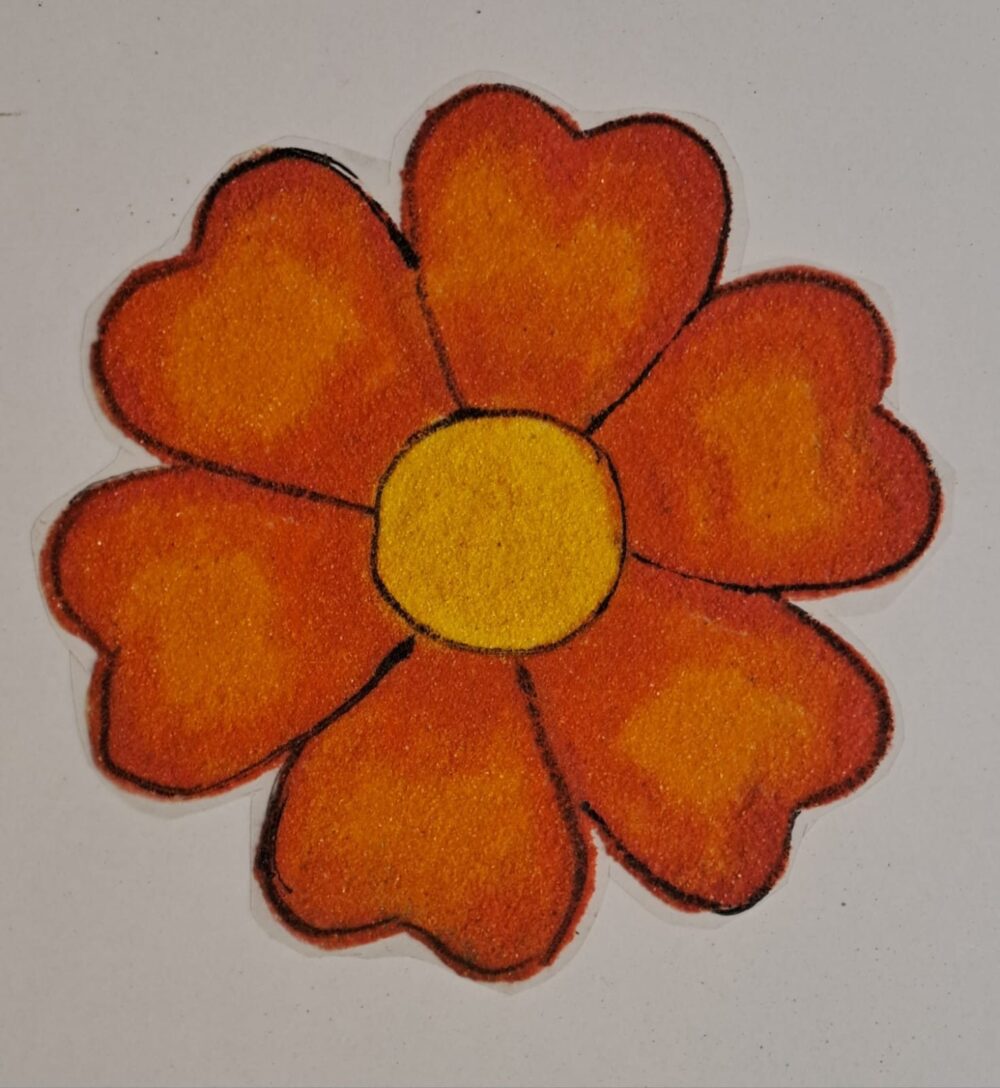 Classic Orange Flower Ready Rangoli