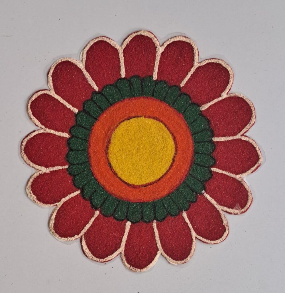Vibrant Multi Color Round Floral Rangoli