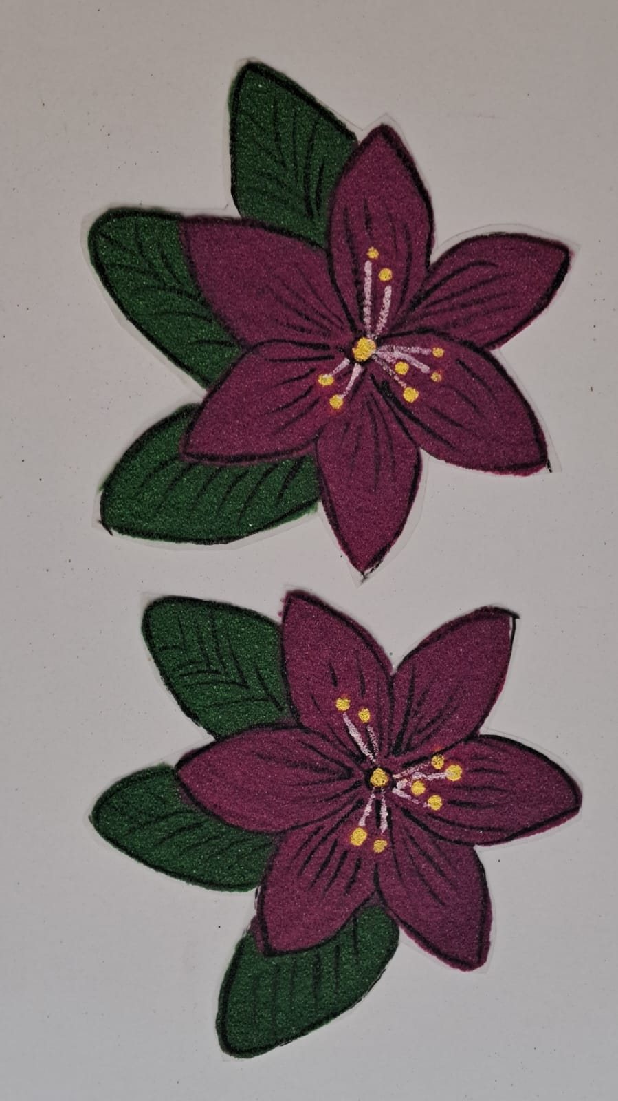 Purple Lily Flower Ready Rangoli
