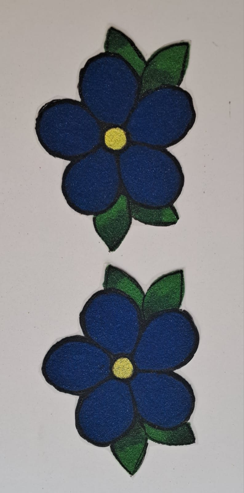 Vibrant Blue Flower Ready Rangoli