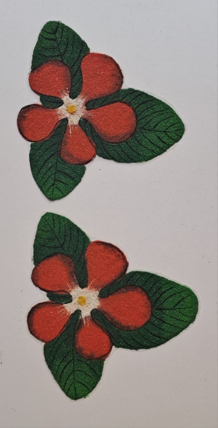 Vibrant Red Flower Ready Rangoli