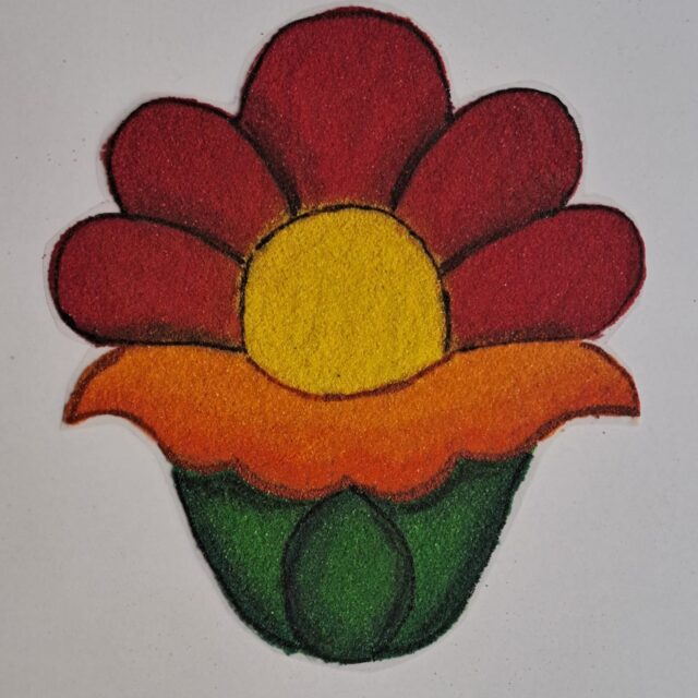 nk rr 27 blooming flower green base ready rangoli 1