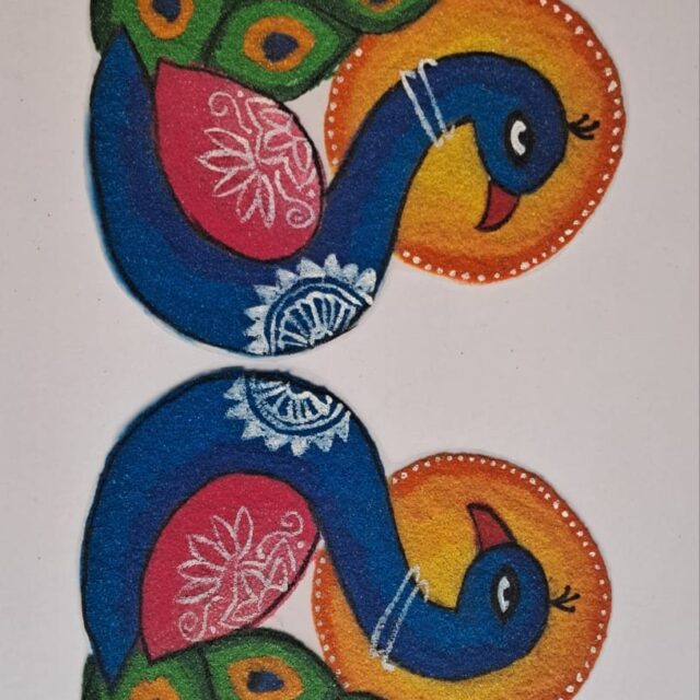 nk rr 28 grand sunrise peacock ready rangoli 1