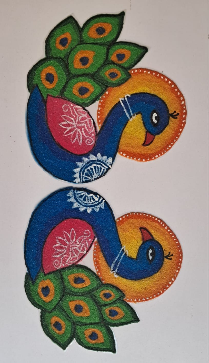 Grand Sunrise Peacock Ready Rangoli
